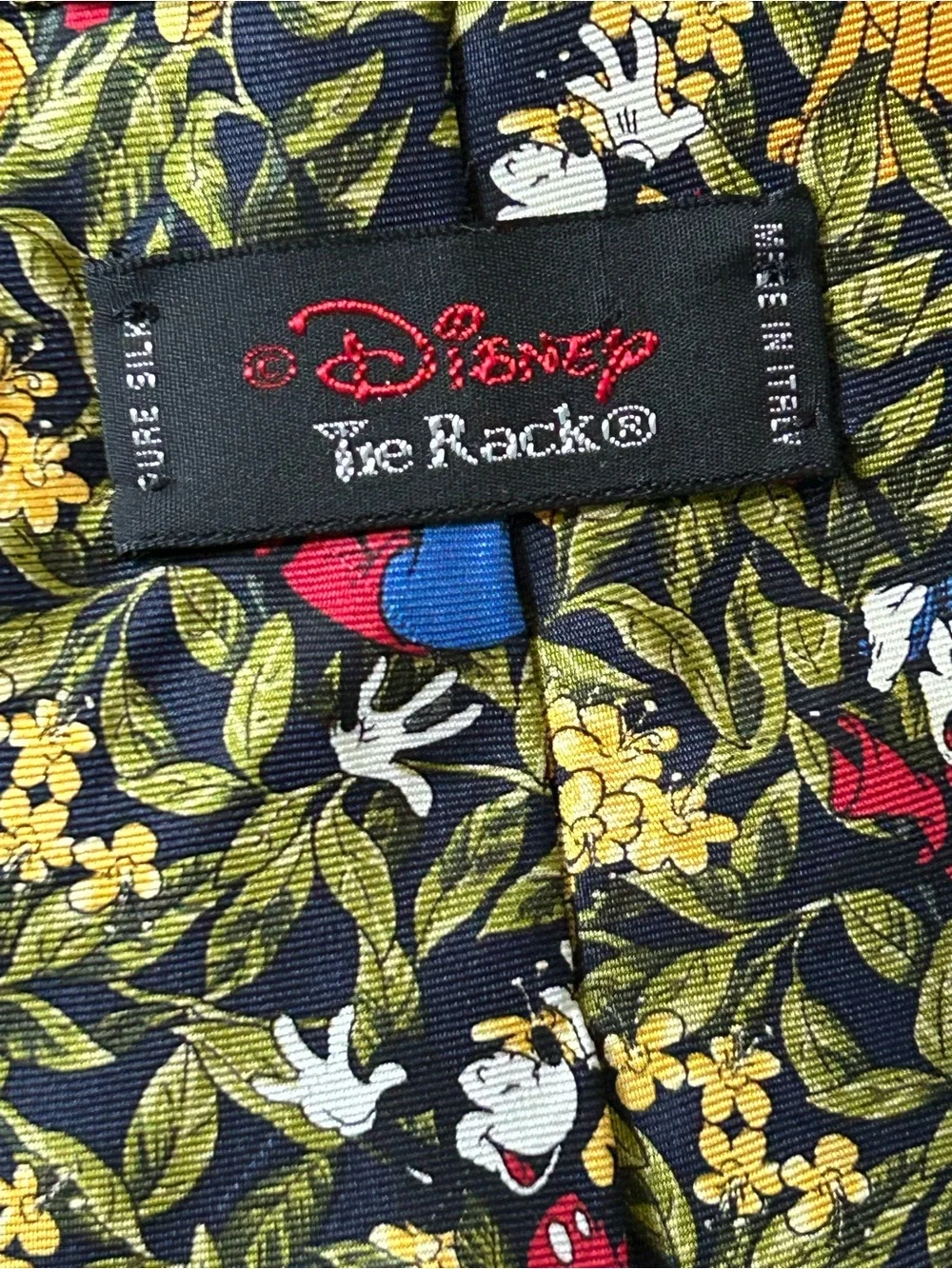 Disney Silk Tie Pluto Mickey Mouse Goofy Tie Rack Italy Excellent